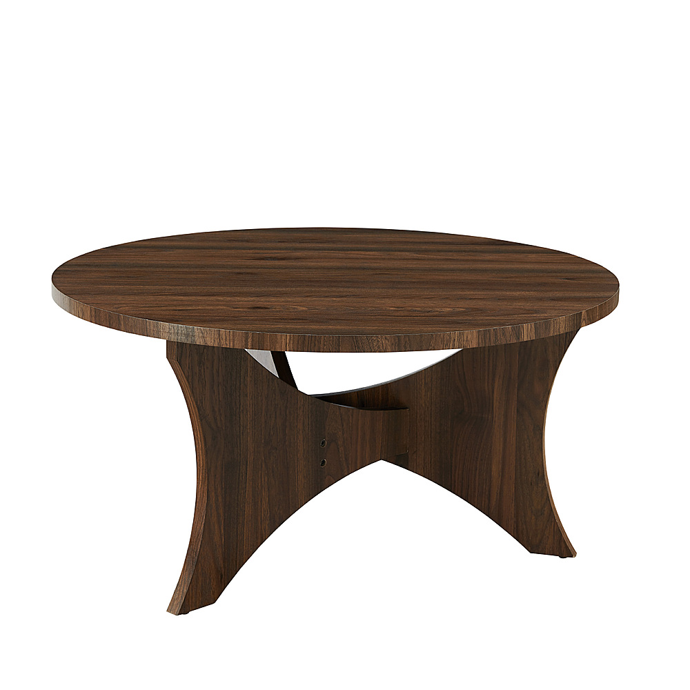 3 Leg Round Coffee Table Dark Walnut, Round Dark Wooden Coffee Table