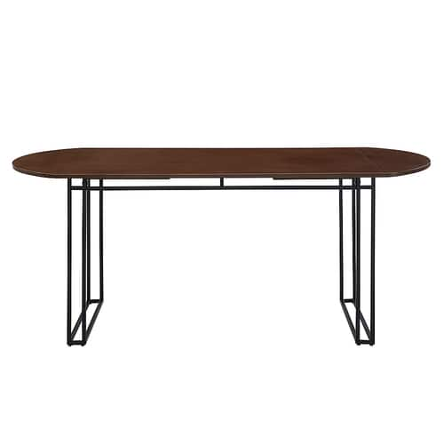 Walker Edison - 72" Modern Oval Drop Leaf Dining Table - Walnut