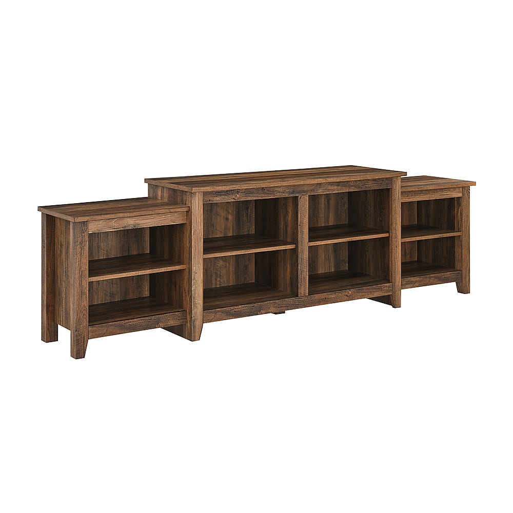 Angle View: Walker Edison - Transitional Tiered TV Stand for TV's up to 50" - Rustic Oak