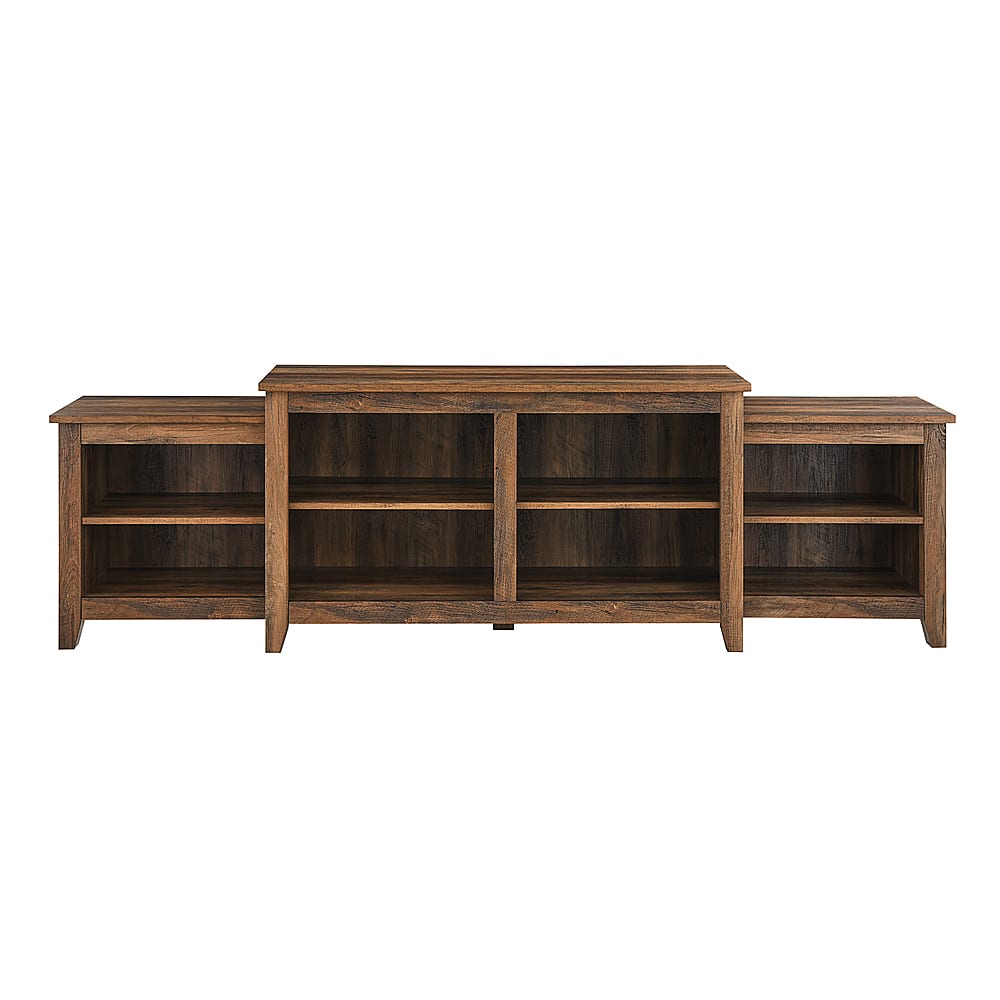 Walker Edison - Transitional Tiered TV Stand for TV's up to 50" - Rustic Oak - Front_Zoom
