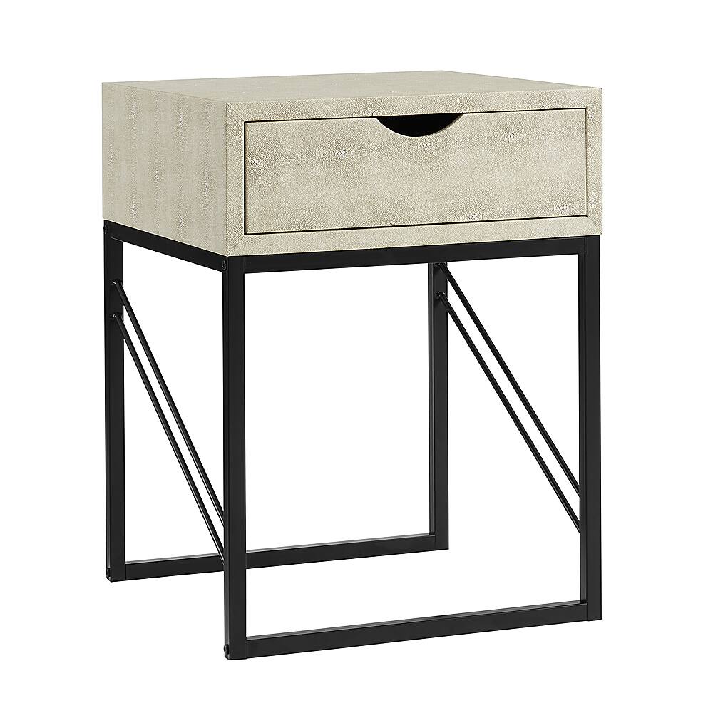 Best Buy Walker Edison 18” Modern Faux Shagreen and Metal Side Table