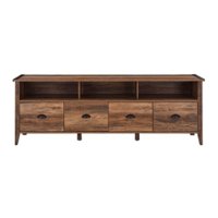Walker Edison - Industrial Farmhouse TV Stand for TV's up to 80" - Rustic Oak - Front_Zoom