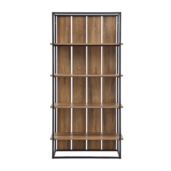 Walker Edison Shiplap Wood And Metal 4, Best Wood For Bookcase Shelves