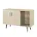 Angle. Walker Edison - 44” Modern Asymmetrical Buffet with Glass Shelf - Birch.