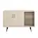 Front. Walker Edison - 44” Modern Asymmetrical Buffet with Glass Shelf - Birch.