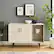 Alt View 12. Walker Edison - 44” Modern Asymmetrical Buffet with Glass Shelf - Birch.