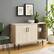 Alt View 13. Walker Edison - 44” Modern Asymmetrical Buffet with Glass Shelf - Birch.
