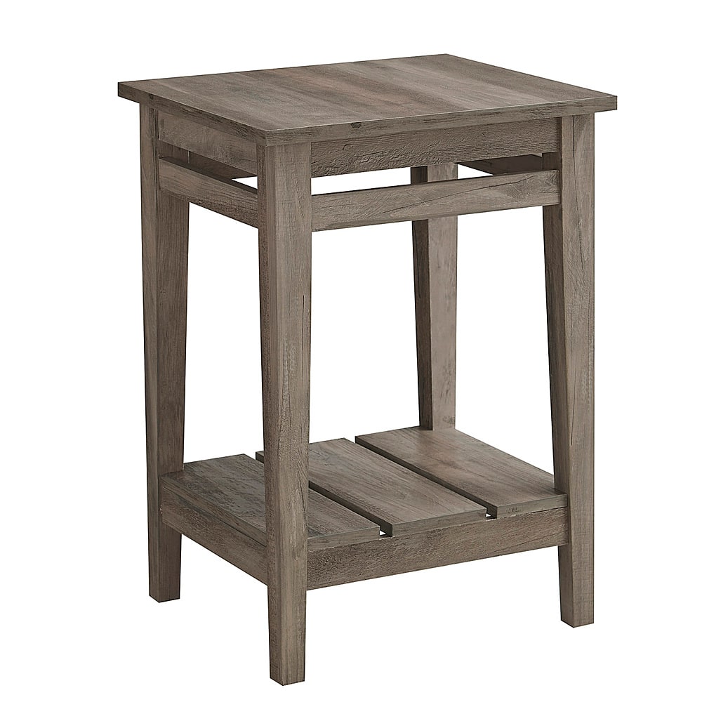 Angle View: Walker Edison - 18" Rustic Trim Side Table - Grey Wash