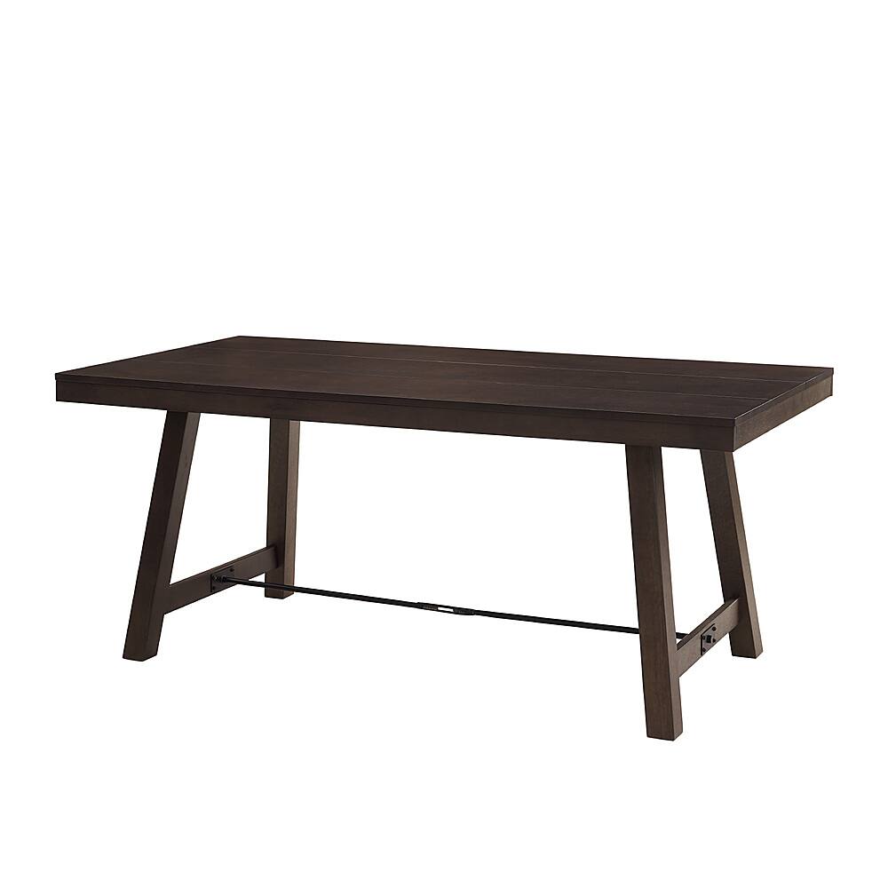 Walker Edison 70" Farmhouse Trestle Dining Table Dark Brown Oak ...