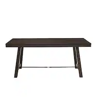 Walker Edison - 70" Farmhouse Trestle Dining Table - Dark Brown Oak - Front_Zoom