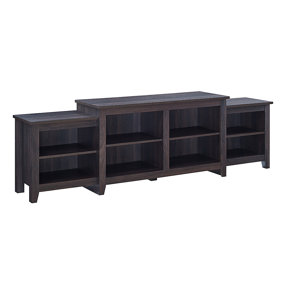 Left View: Walker Edison - Transitional Tiered TV Stand for TV's up to 50" - Dark Roast Espresso