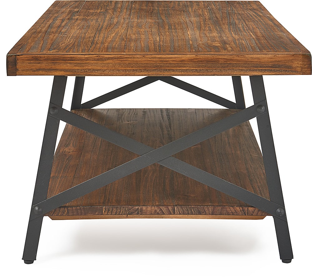 Best Buy Click Decor Ezra Solid Wood and Metal Coffee Table Walnut