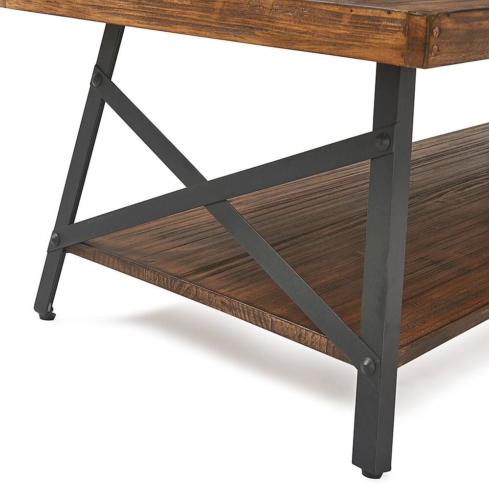 Alt View 14. Click Decor - Ezra Solid Wood and Metal Coffee Table - Walnut Brown.