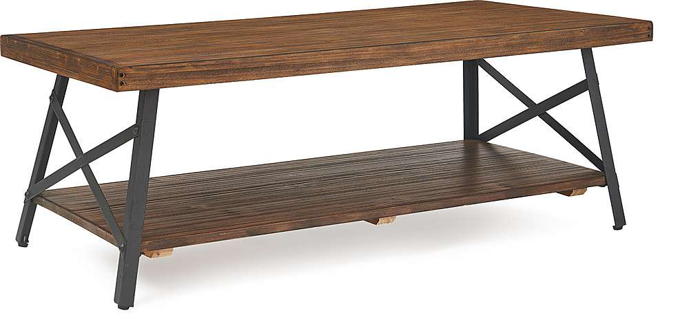 Left View: Flash Furniture - Laminate Coffee Table with Steel Frame - Mahogany