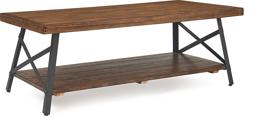 Left. Click Decor - Ezra Solid Wood and Metal Coffee Table - Walnut Brown.
