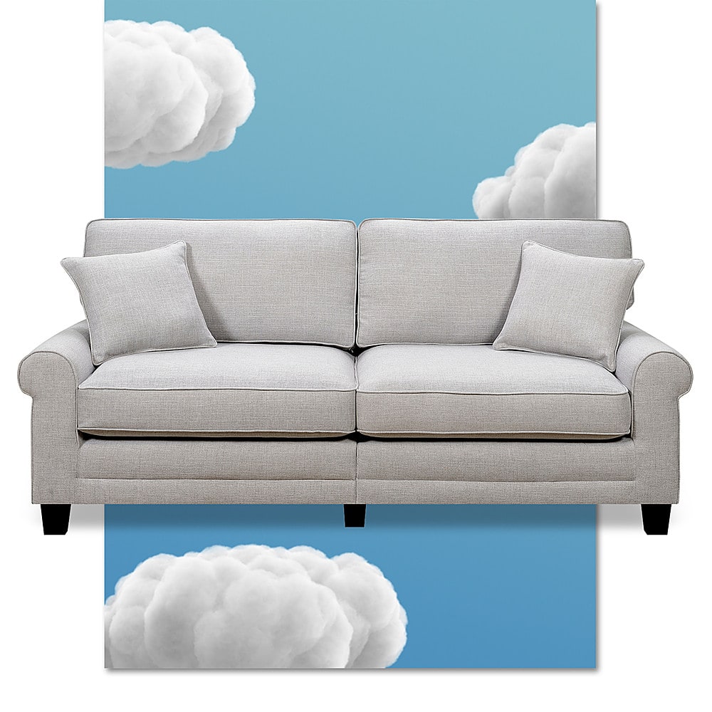 Angle View: Serta - Copenhagen 78" Sofa - Light Gray