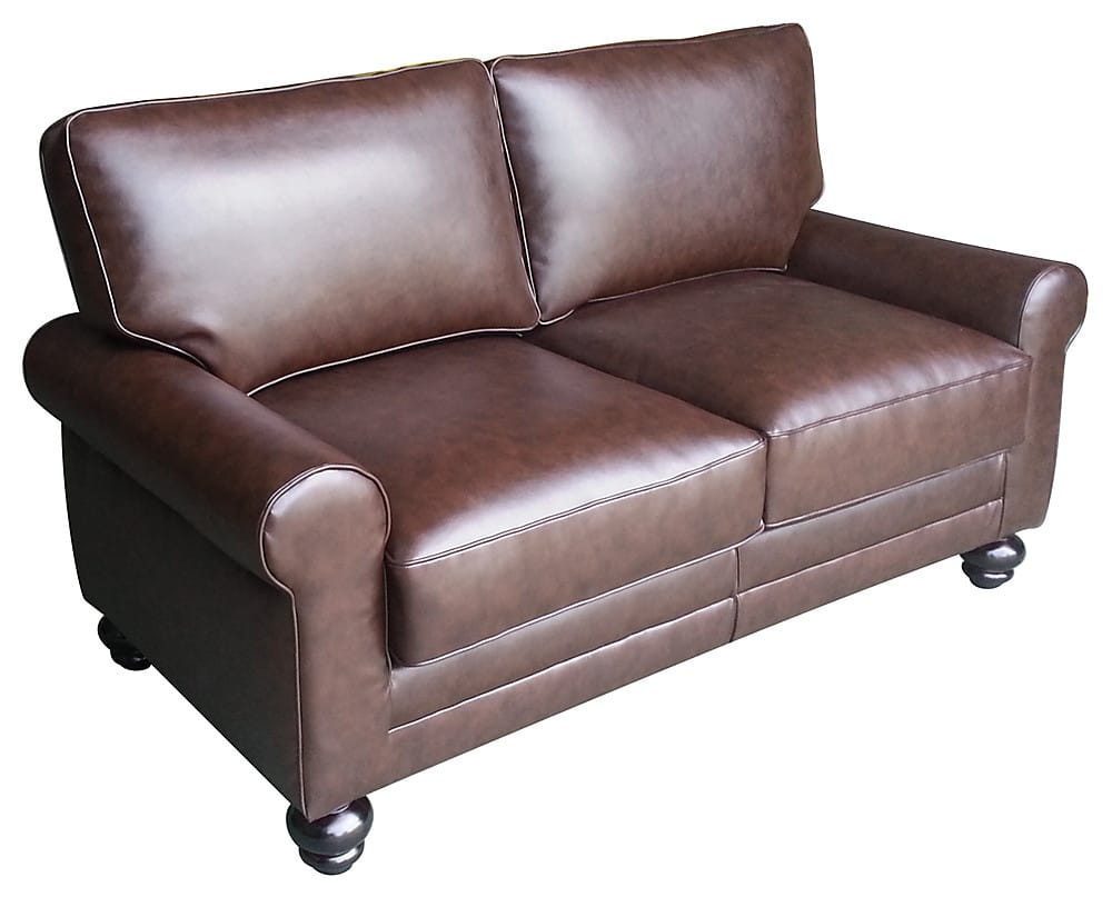 Left View: Serta - Copenhagen 61" Loveseat - Chestnut Brown