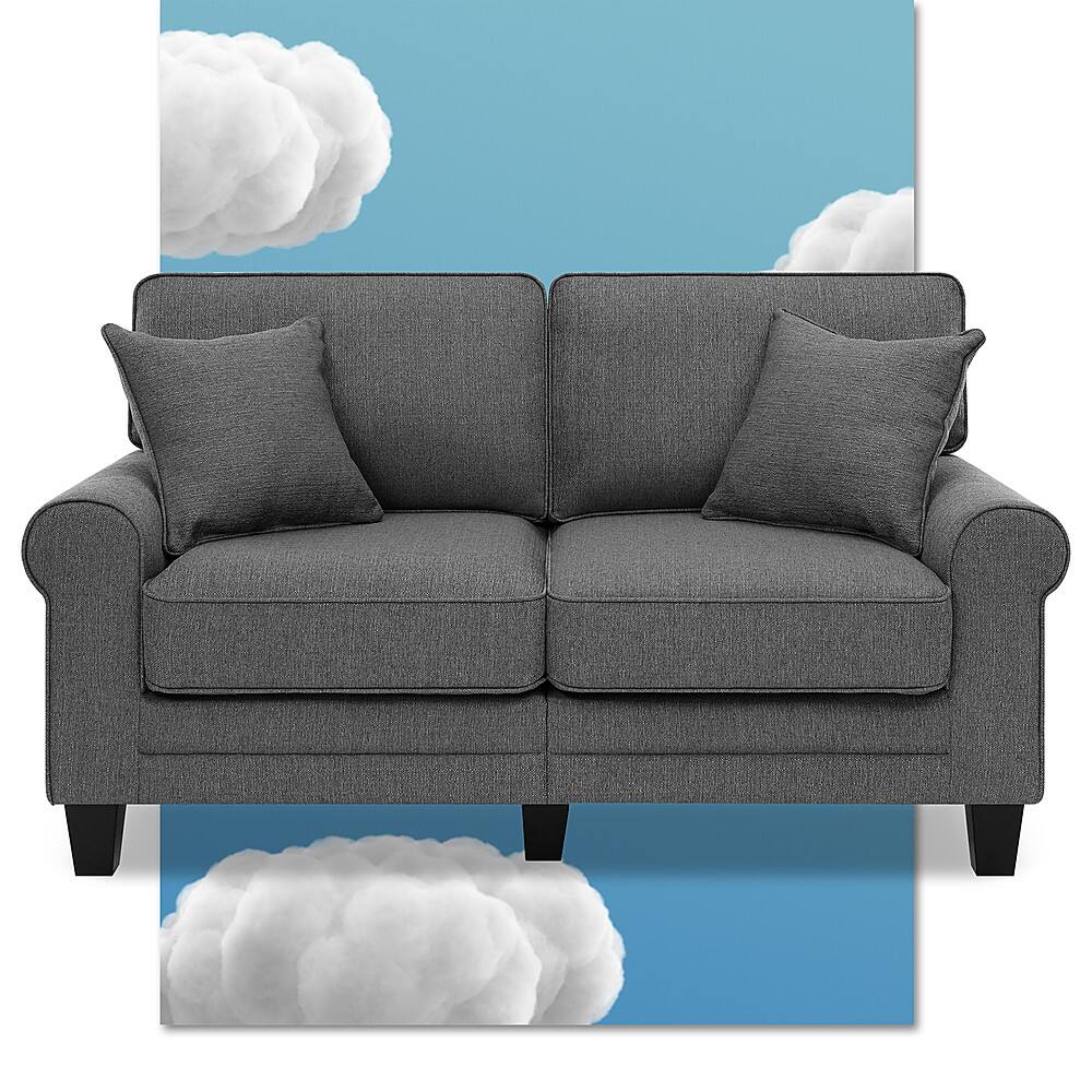 Angle. Serta - Copenhagen 61" Loveseat - Gray.
