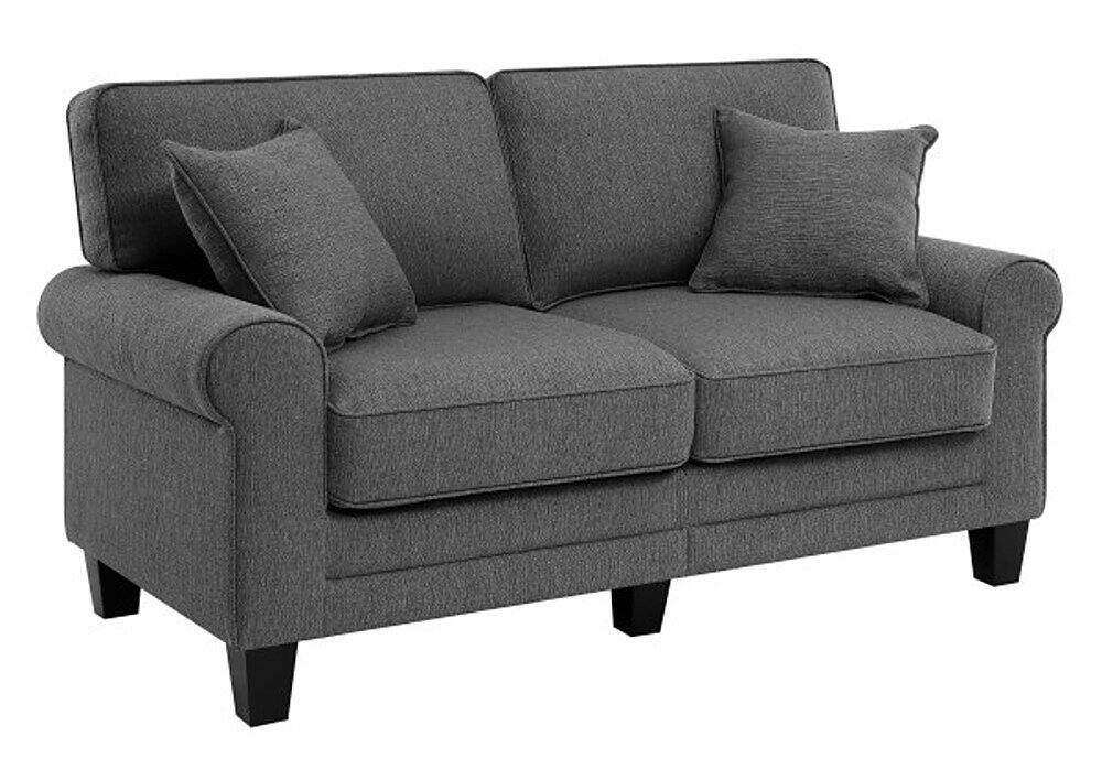 Left. Serta - Copenhagen 61" Loveseat - Gray.