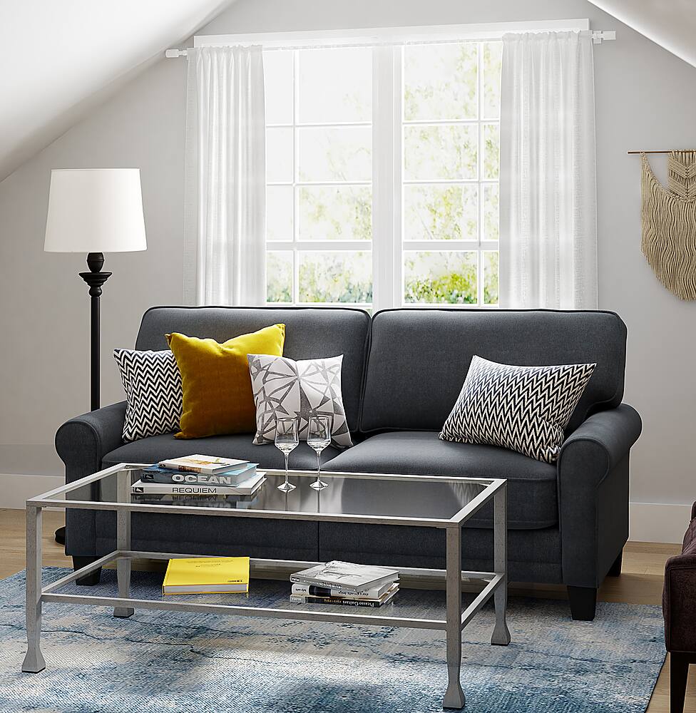 Alt View 11. Click Decor - Maddox Glass and Metal Coffee Table - Silver.