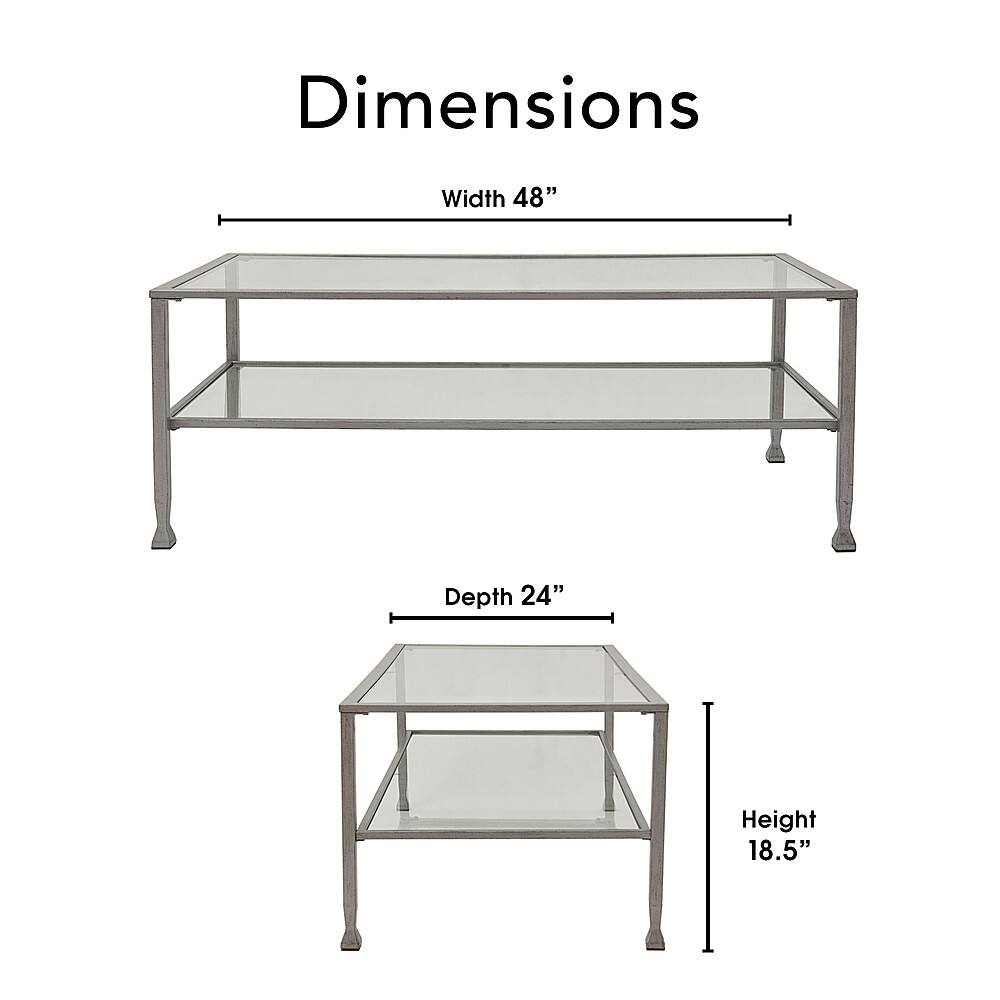 Alt View 12. Click Decor - Maddox Glass and Metal Coffee Table - Silver.