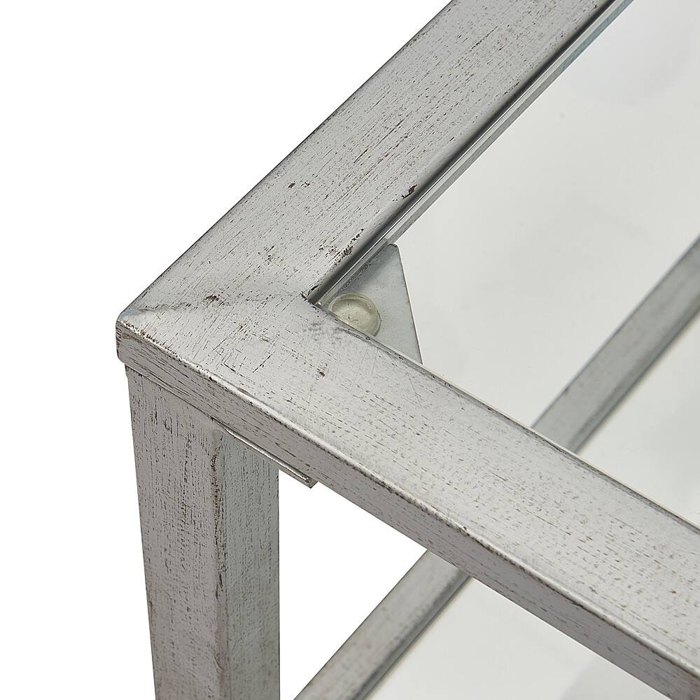 Alt View 15. Click Decor - Maddox Glass and Metal Coffee Table - Silver.