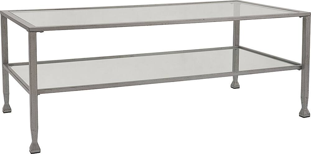 Left. Click Decor - Maddox Glass and Metal Coffee Table - Silver.