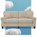 Angle. Serta - Copenhagen 73" Sofa - Cream.