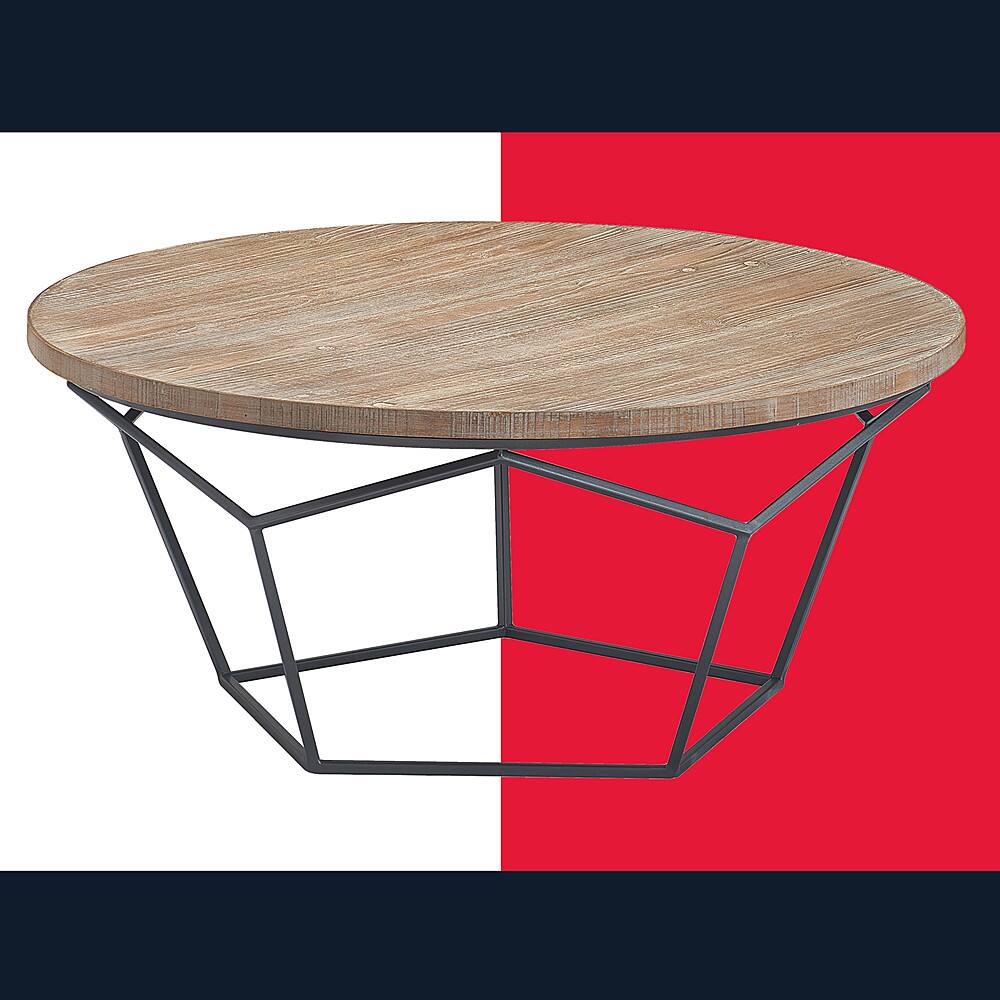 Angle. Tommy Hilfiger - Avalon Round Coffee Table - Brown and Black.