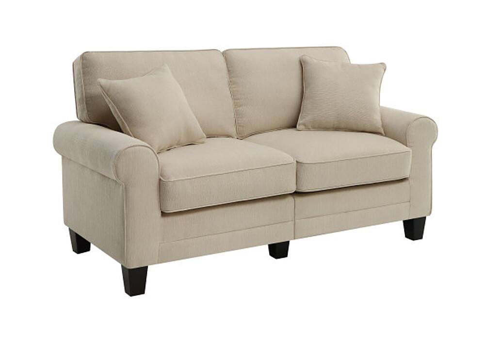 Left View: Serta - Copenhagen 61" Loveseat - Cream