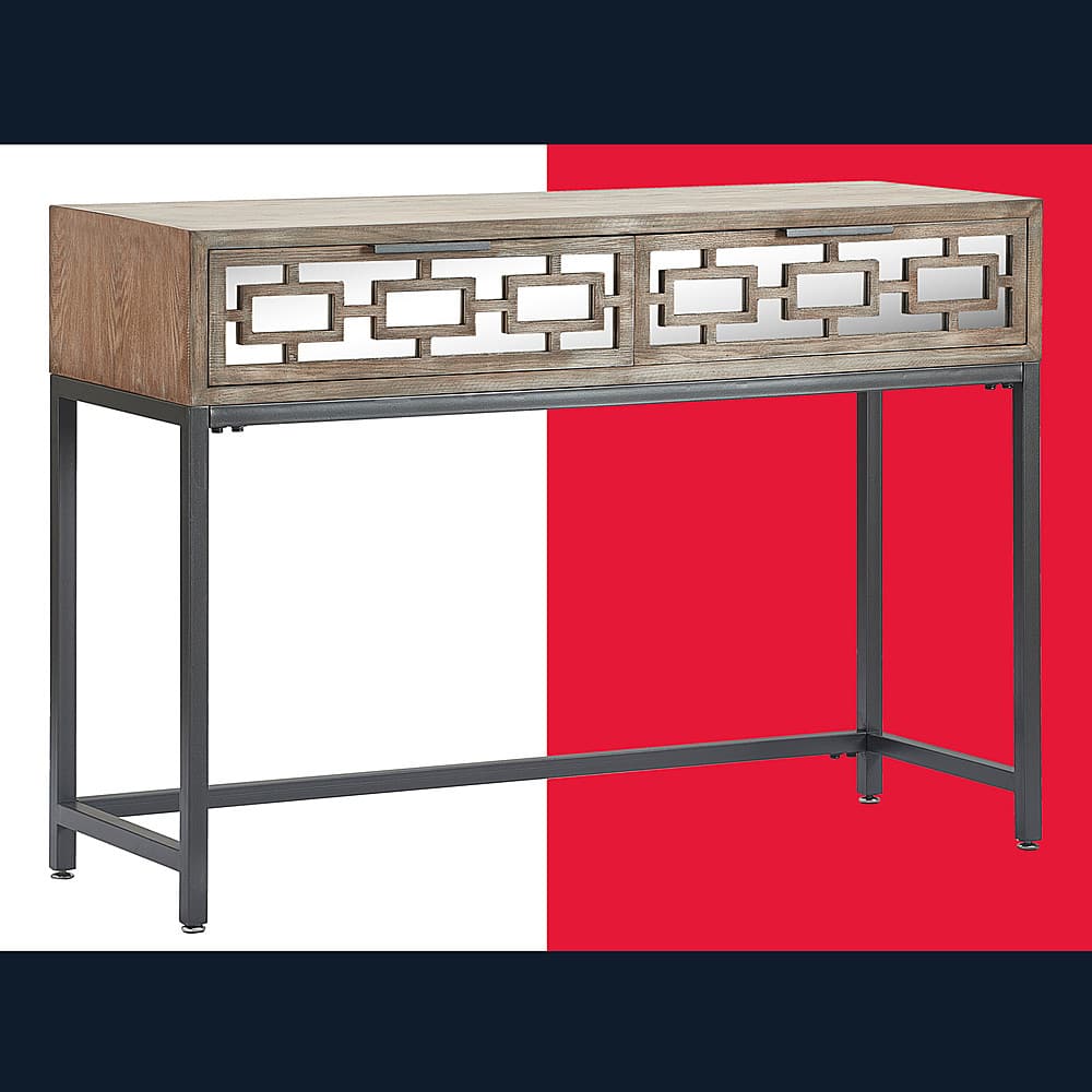 Angle View: Tommy Hilfiger - Hayworth Mirrored Console Table - Gray