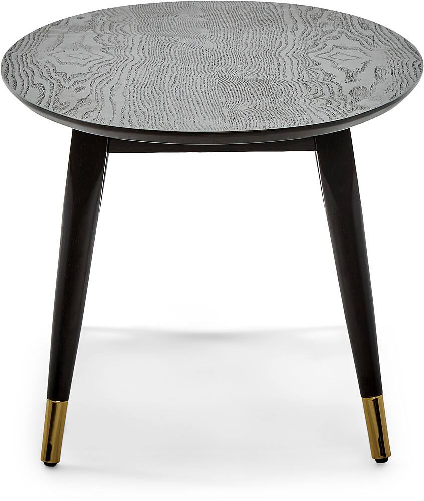 Alt View 13. Elle Decor - Clemintine Mid-Century Oval Coffee Table with Brass Accents - Black.
