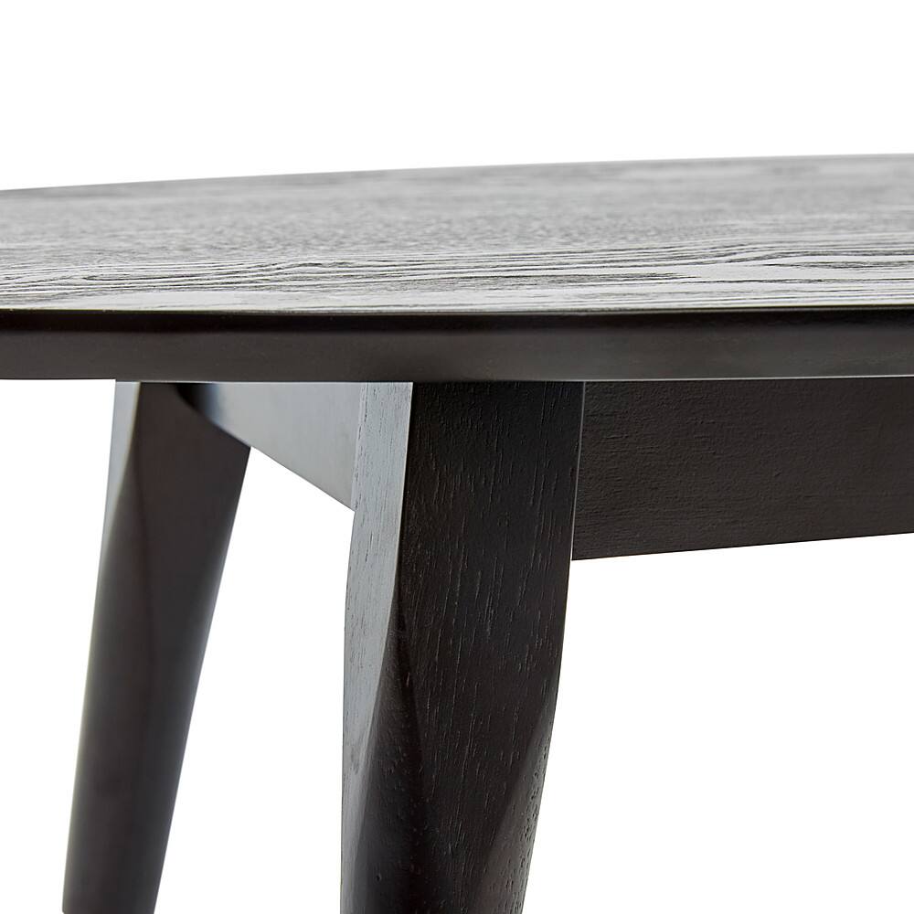 Alt View 14. Elle Decor - Clemintine Mid-Century Oval Coffee Table with Brass Accents - Black.