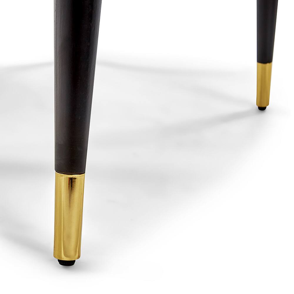 Alt View 15. Elle Decor - Clemintine Mid-Century Oval Coffee Table with Brass Accents - Black.