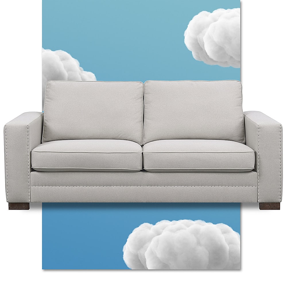 Angle View: Serta - Hemsley 81" Sofa - Welcoming Mushroom