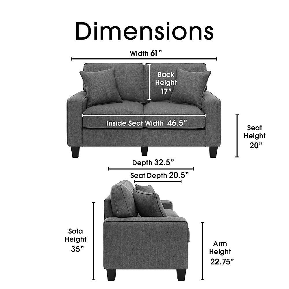 Alt View 12. Serta - Palisades 61" Loveseat - Gray.