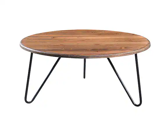 Front. Serta - Bryant Round Coffee Table - Aged Pine.
