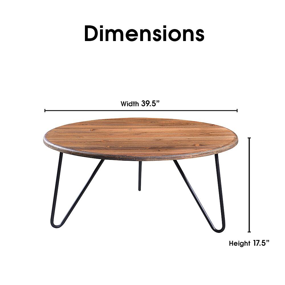 Alt View 13. Serta - Bryant Round Coffee Table - Aged Pine.