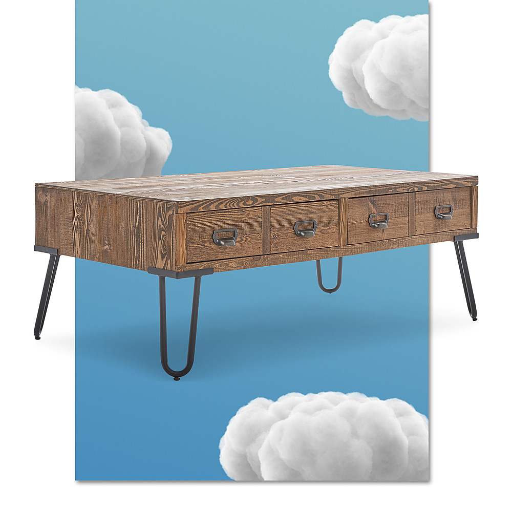 Angle View: Serta - Bryant Coffee Table with Storage - Aged Pine
