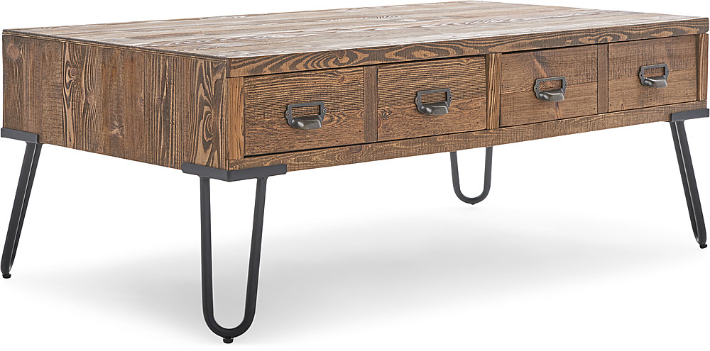 Left View: Serta - Bryant Coffee Table with Storage - Aged Pine