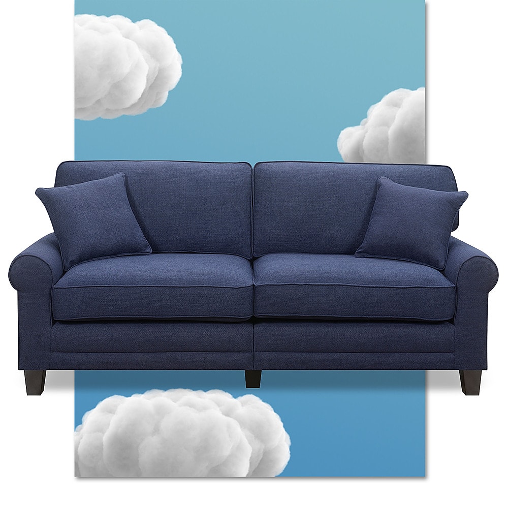 Angle View: Serta - Copenhagen 73" Sofa - Navy Blue