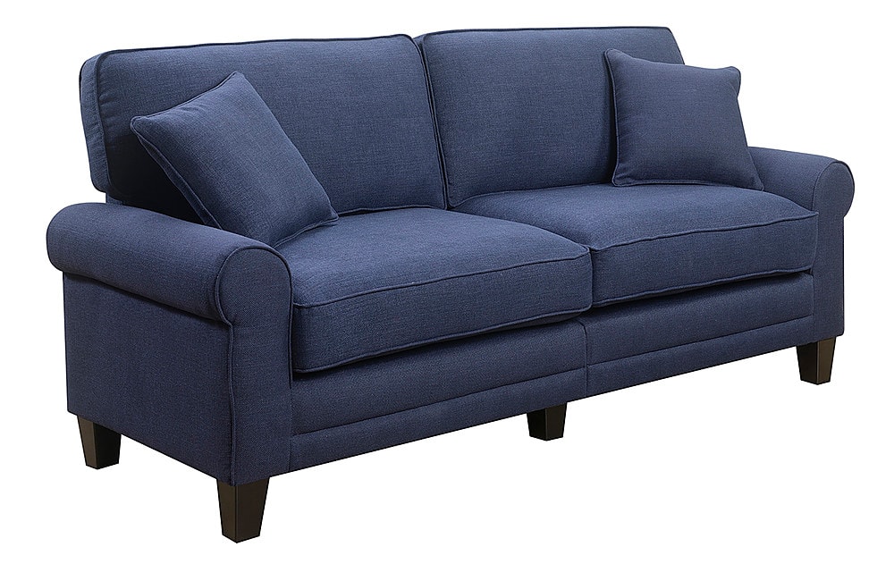 Left View: Serta - Copenhagen 73" Sofa - Navy Blue