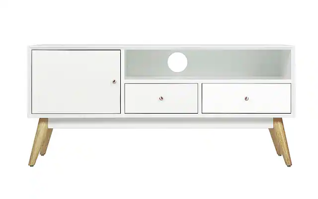 Front. Adore Decor - Media Console - White.