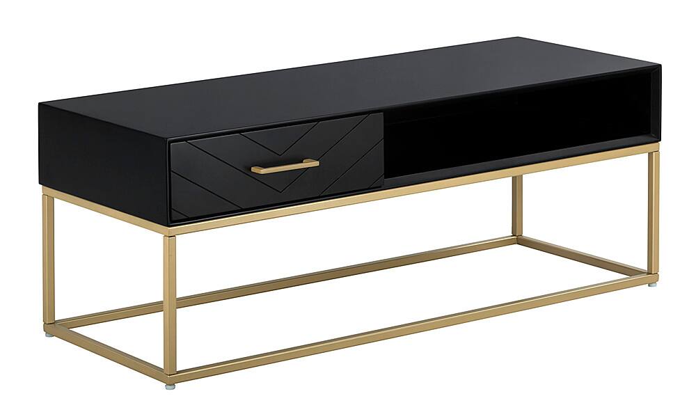 Angle. Tommy Hilfiger - TV Stand - Black and Gold.