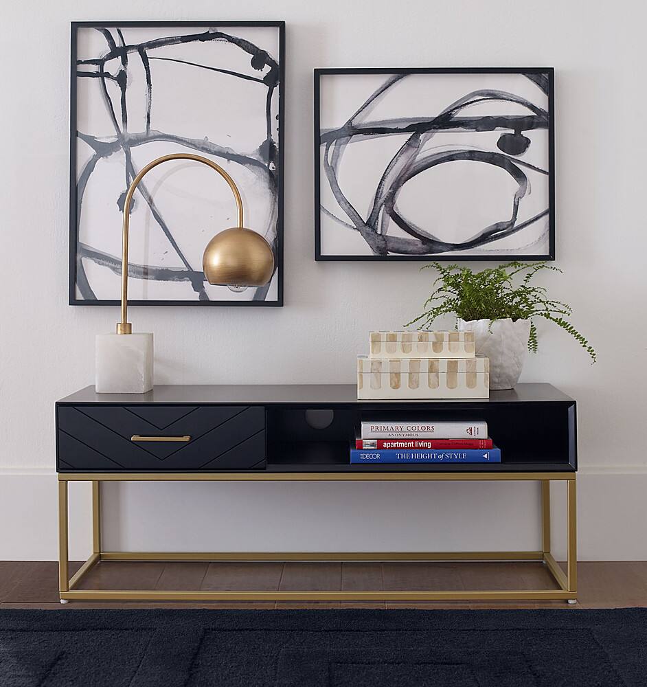 Alt View 11. Tommy Hilfiger - TV Stand - Black and Gold.