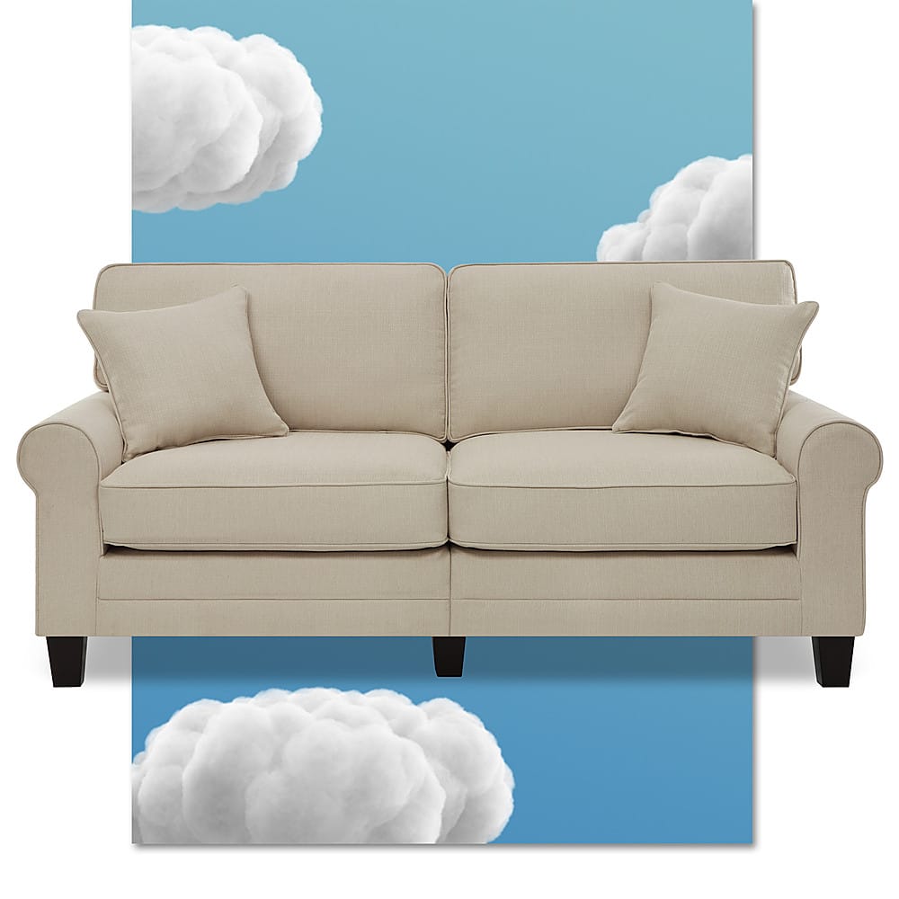 Angle View: Serta - Copenhagen 78" Sofa - Cream