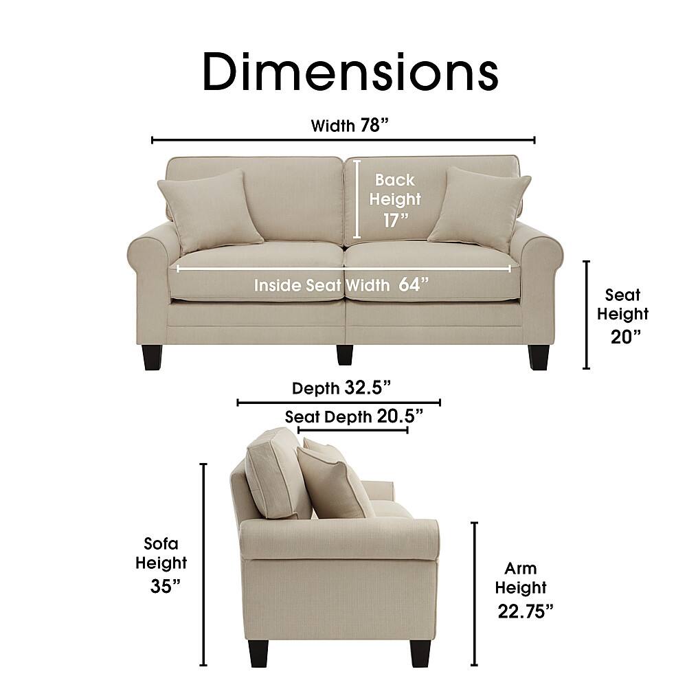 Alt View 12. Serta - Copenhagen 78" Sofa - Cream.