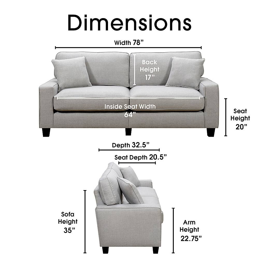 Alt View 12. Serta - Palisades 78" Sofa - Light Gray.