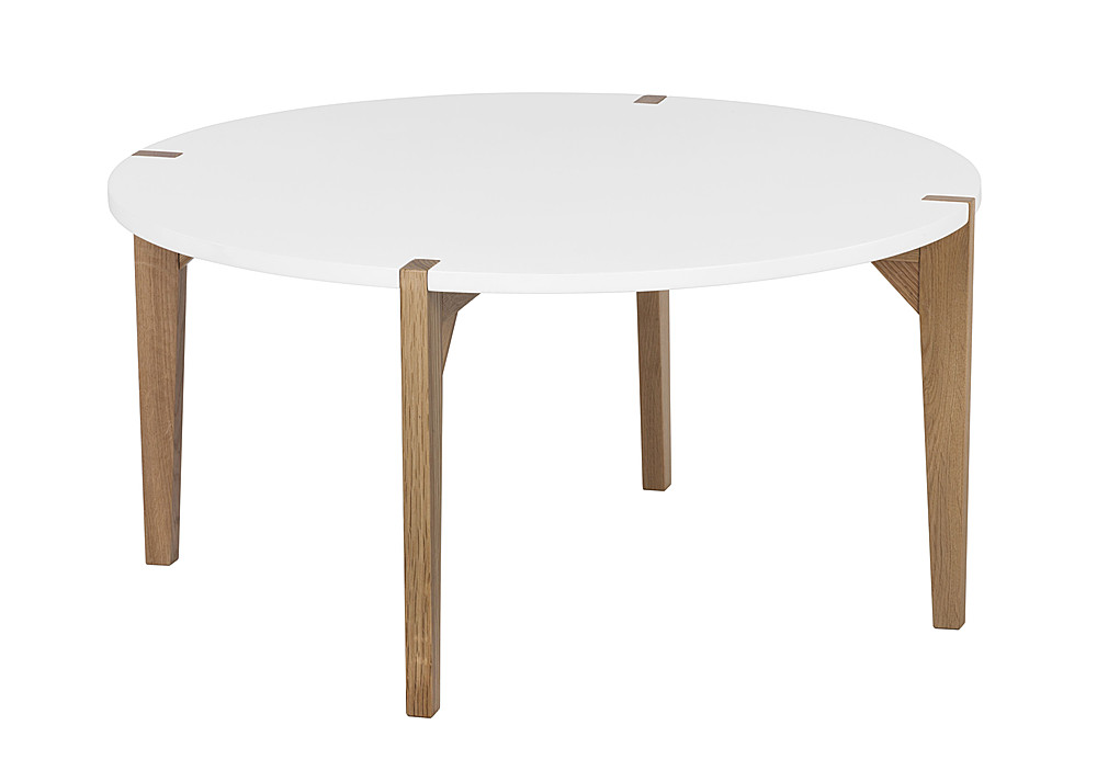 Angle View: Universal Expert - Abacus Round Coffee Table - Oak and White