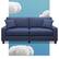 Angle. Serta - Palisades 73" Sofa - Navy Blue.
